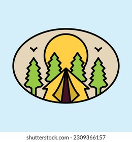 Camping and sunshine graphic illustration vector art t-shirt design