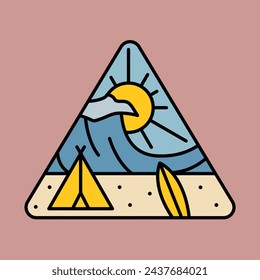 Camping and surfing graphic illustration vector art t-shirt design