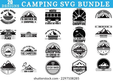 paquete de campamento svg, diseño de camping svg