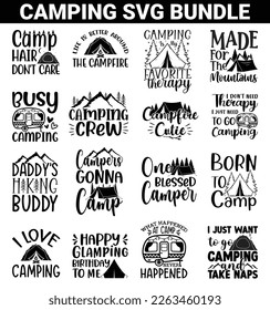Camping SVG Bundle For T Shirt  Design Or Any POD Related Work.