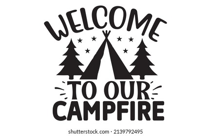 Camping SVG T shirt Design Template