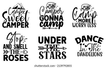 Camping SVG T shirt design Bundle