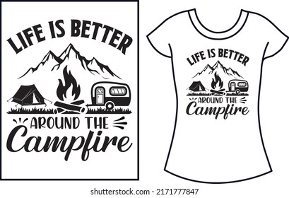Camping SVG t-shirt design. Camping best-selling funny t shirt design. Campfire shirt for the men.