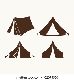 Camping symbols. Tent icons