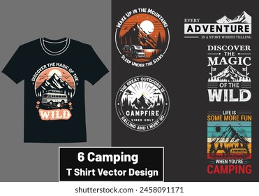 Camping t shirt design bundle