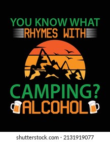 Camping t shirt design Graphic template