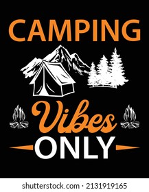 Camping t shirt design Graphic template