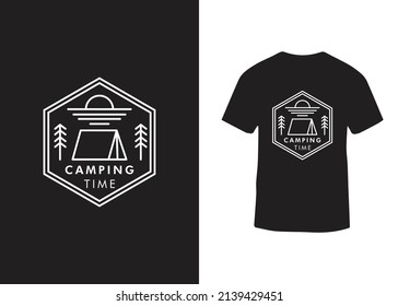 Camping t shirt design template