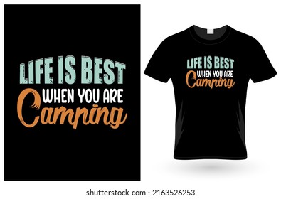 Camping t shirt design template