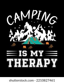 CAMPING T SHIRT DESIGN. Camping Therapy t shirt design,