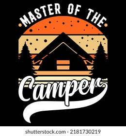 Camping t shirt design, vector element illustration