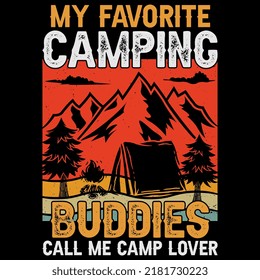 Camping t shirt design, vector element illustration