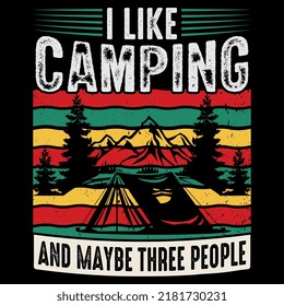 Camping t shirt design, vector element illustration