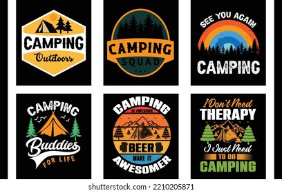 Camping-t-Shirt-Design-Vektorgrafik. Camping-Vektorgrafiken. Shirt-Design