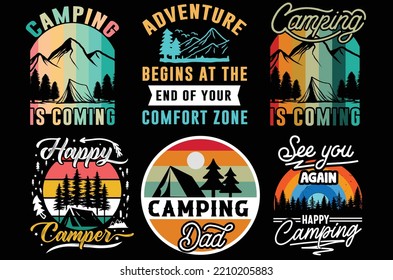 Camping t shirt design vector. camping vector graphics. Mountain t shirt design