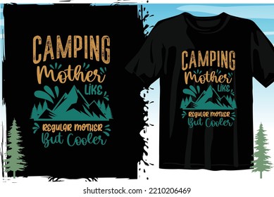 Vector de diseño de camisetas de camping. gráficos vectoriales de camping. Diseño de camisetas de montaña