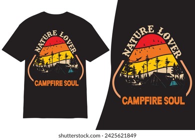 Camping T shirt design. Camping T shirt design vector. Retro Vintage Camper Camping T-shirt Design