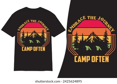 Camping T shirt design. Camping T shirt design vector