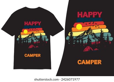 camping t shirt design vector