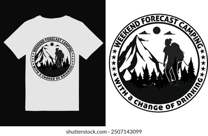 Camping t shirt design vector file.Mountain camping t shirt.