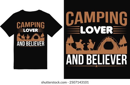 Camping t shirt design vector file.Mountain camping t shirt.