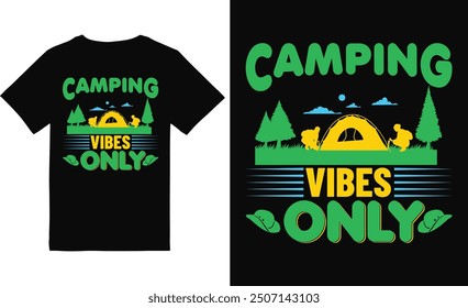 Camping t shirt design vector file.Mountain camping t shirt.