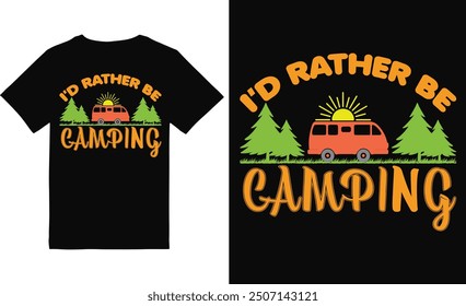 Camping t shirt design vector file.Mountain camping t shirt.
