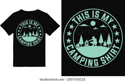 Camping t shirt design vector file.Mountain camping t shirt.