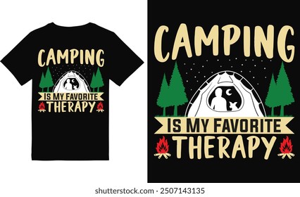 Camping t shirt design vector file.Mountain camping t shirt.