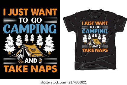 CAMPING T SHIRT AND HIKING DESIGN