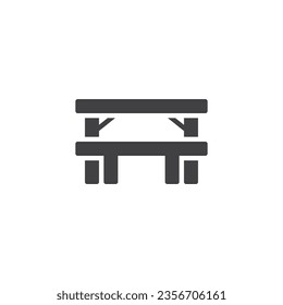 Camping table and chair vector icon. filled flat sign for mobile concept and web design. Table and chair glyph icon. Symbol, logo illustration. Vector graphics