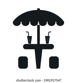 Camping table glyph icon, furniture and travel, picnic table sign, vector graphics on a white background.
