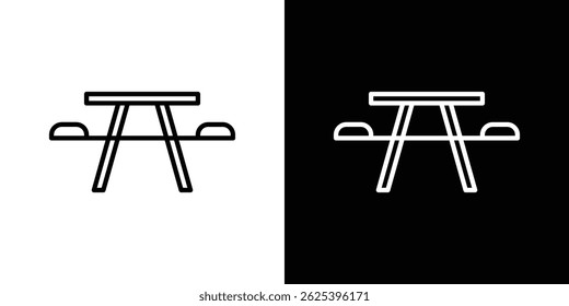 Camping table icon concept stroke on white background