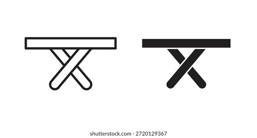 Ilustración de icono de mesa de camping, Vector de línea delgada, signo de Diseño web,