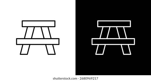 Camping table icon line symbol concept, vector illustration