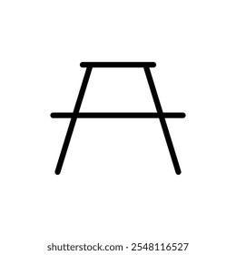 Ícone da mesa de acampamento Contorno definido em preto e branco