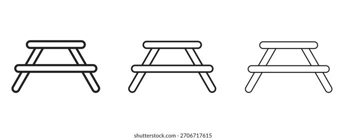 Camping table icon with outline style, vector illustration designs