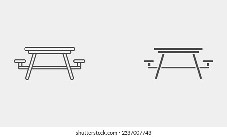 Vector de signo de icono de tabla de camping,Símbolo, ilustración de logotipo para web y móvil