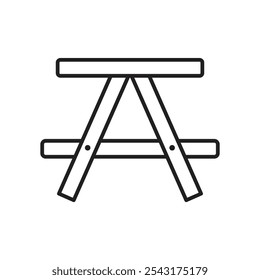 Camping table icon. simple vecor icon.