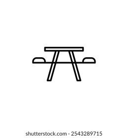 Camping table icon symbol collection on white background.