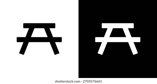 Camping table icon symbol logo. Graphic template.