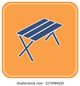 Camping table icon. Vector illustration

