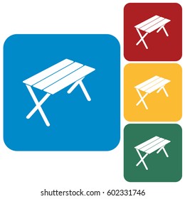 Camping table icon. Vector illustration

