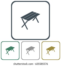 Camping table icon. Vector illustration