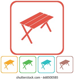 Camping table icon. Vector illustration