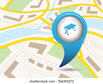 Camping table icon. Vector illustration

