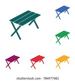 Camping table icon. Vector illustration