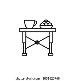 Camping Table illustration style outline icon. EPS 10 File