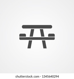 Camping table vector icon sign symbol