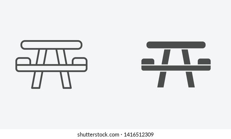 Camping table vector icon sign symbol